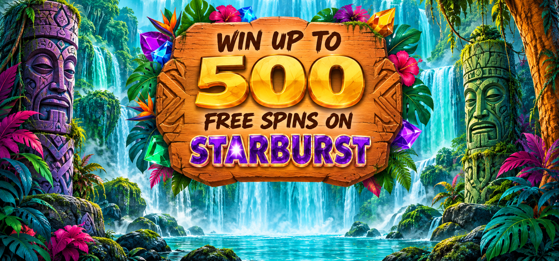 Win up to 500 free spins on Starburst